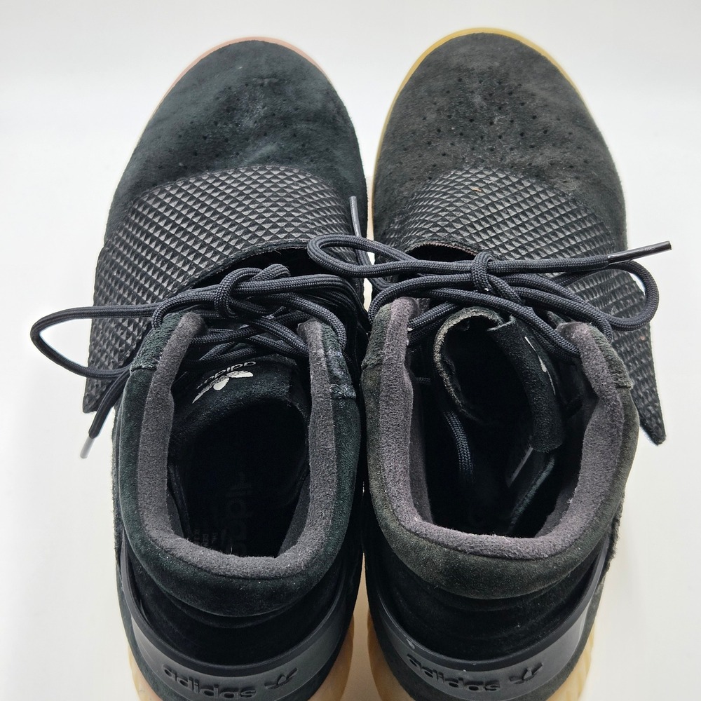 Adidas Tubular Invader Shoes Mens 12 Black Suede Strap Core Gum BB5038 - Picture 5 of 9
